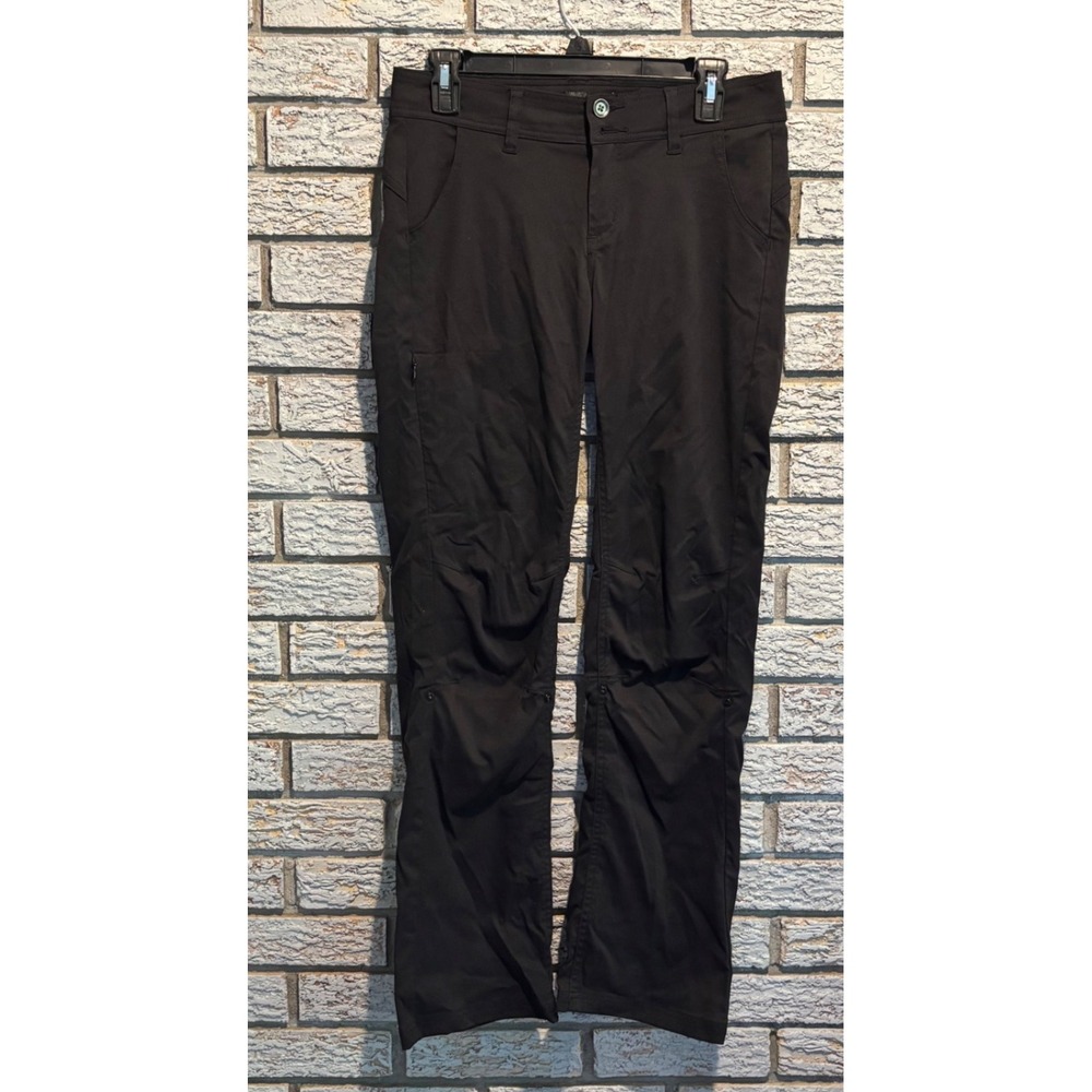 Prana Halle Hiking Pants Black Size 2 Regular Inseam Roll Up Convertible Stretch